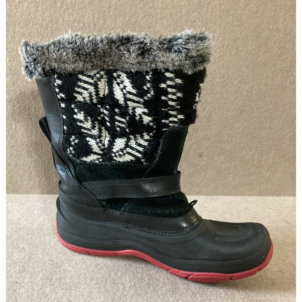 THE NORTH FACE Shellista Pull-On Boots Sz 6.5 Black Pink Snowboot Outdoor $135 - Picture 4 of 8